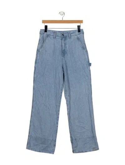 Pre-owned Sandro High-rise Wide Leg Jeans In Blue