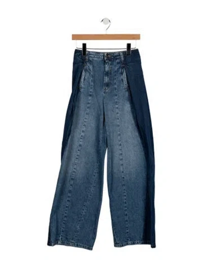Pre-owned Sandro High-rise Wide Leg Jeans In Blue