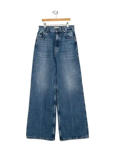 Pre-owned Sandro High-rise Wide Leg Jeans In Blue