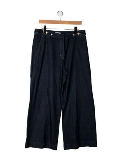 Pre-owned Sandro High-rise Wide Leg Jeans In Blue