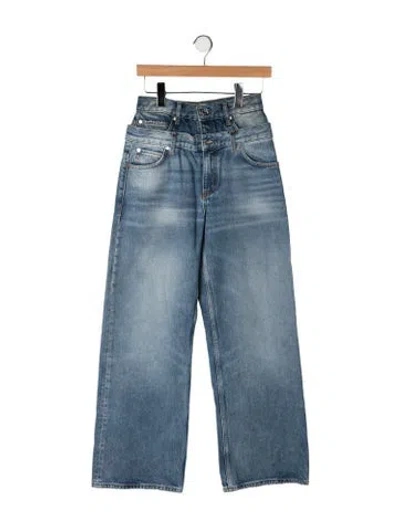Pre-owned Sandro High-rise Wide Leg Jeans In Blue