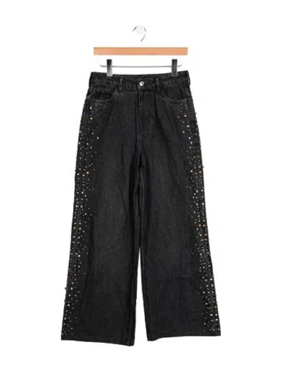 Pre-owned Sandro High-rise Wide Leg Jeans In Gray