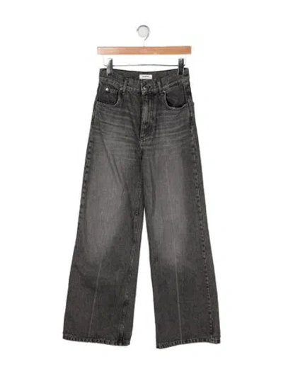 Pre-owned Sandro High-rise Wide Leg Jeans In Grey