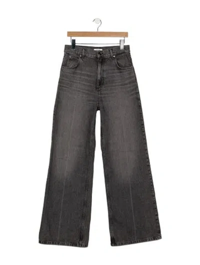 Pre-owned Sandro High-rise Wide Leg Jeans In Grey