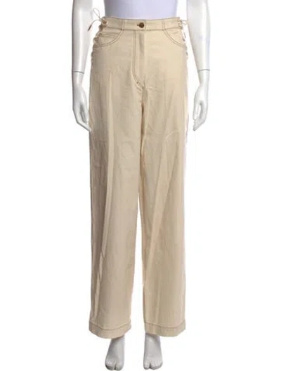 Pre-owned Sandro High-rise Wide Leg Jeans In Neutrals