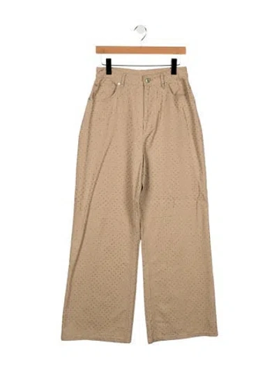 Pre-owned Sandro High-rise Wide Leg Jeans In Neutrals