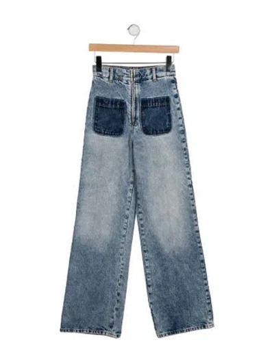 Pre-owned Sandro High-rise Wide Leg Jeans W/ Tags In Blue