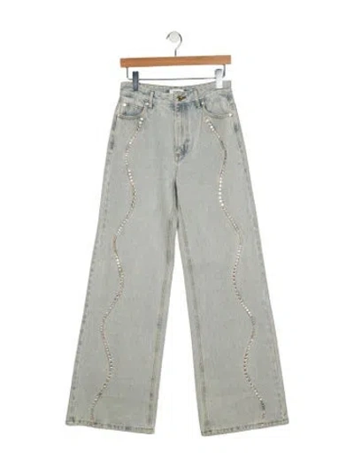 Pre-owned Sandro High-rise Wide Leg Jeans W/ Tags In Blue