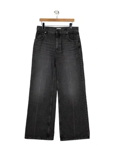 Pre-owned Sandro High-rise Wide Leg Jeans W/ Tags In Gray