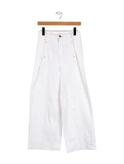 Pre-owned Sandro High-rise Wide Leg Jeans W/ Tags In White