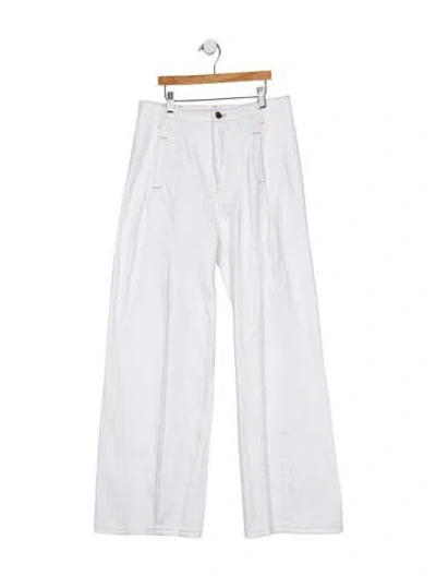 Pre-owned Sandro High-rise Wide Leg Jeans In White