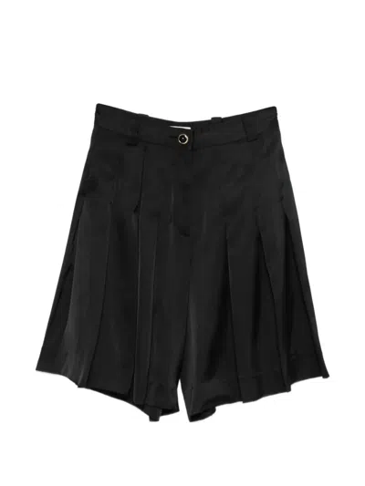 Sandro High-waisted Pleated Shorts In Black