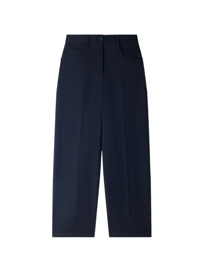 Sandro High-waisted Wide-leg Palazzo Pants In Blue