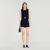 Sandro High-waisted Wool Shorts In Multi