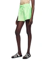 Sandro Hoki High Rise Satin Drawstring Shorts In Fluorescent Green