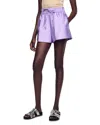 SANDRO HOKI HIGH RISE SATIN DRAWSTRING SHORTS