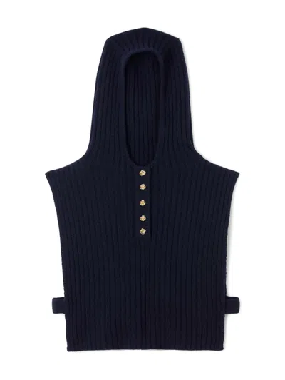 Sandro 纽扣连帽围巾 In Blue