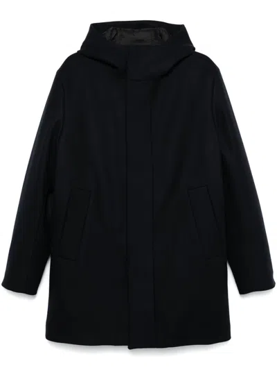 Sandro Hooded Coat In 蓝色