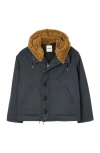 Sandro Hooded Cotton Parka In Blue
