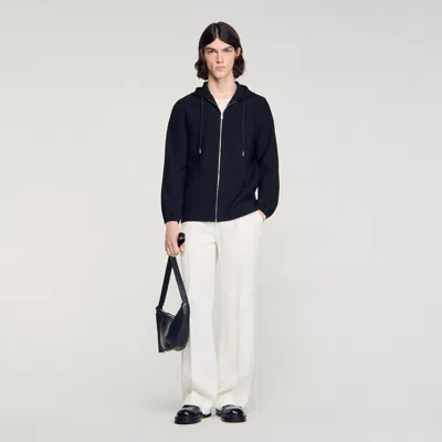 Sandro Hooded Shirt In Black
