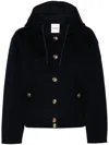 SANDRO HOODED WOOL BOMBER JACKET