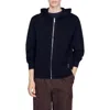 Sandro Zip Front Logo Patch Hoodie In Black