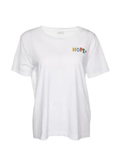 Pre-owned Sandro Hope Embroidered T-shirt In White
