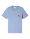Sandro Horse-embroidered Pocket T-shirt In Blue
