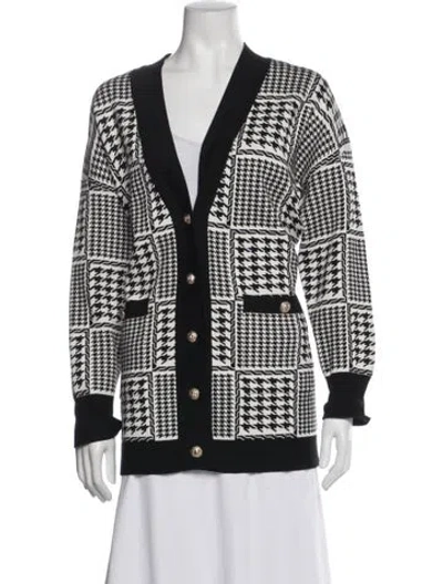 Pre-owned Sandro Houndstooth Print Blazer In Black/white
