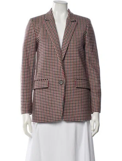 Pre-owned Sandro Houndstooth Print Blazer In Multi