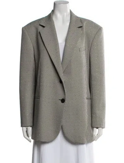 Pre-owned Sandro Houndstooth Print Blazer In Multicolor