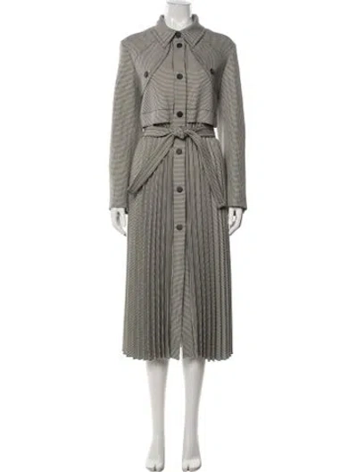 Pre-owned Sandro Houndstooth Print Coat In Neutrals