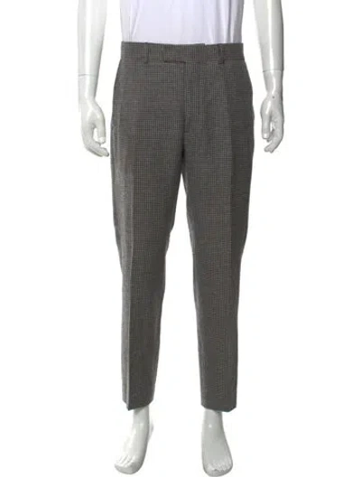 Pre-owned Sandro Houndstooth Print Dress Pants In Grey