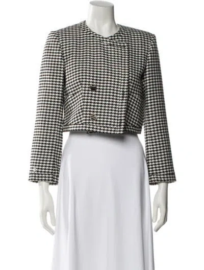 Pre-owned Sandro Houndstooth Print Evening Jacket In Multi