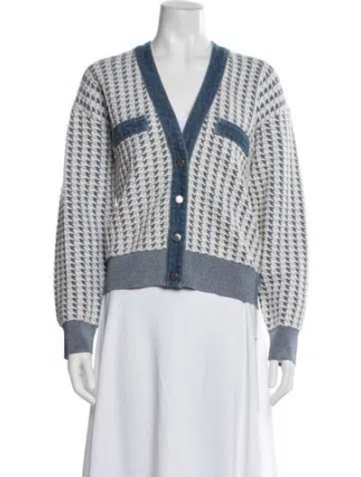 Pre-owned Sandro Houndstooth Print Jacket In Blue