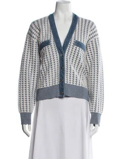 Pre-owned Sandro Houndstooth Print Jacket In Blue
