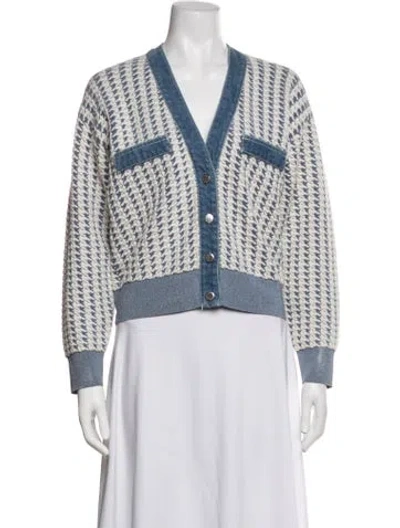 Pre-owned Sandro Houndstooth Print Jacket In Blue