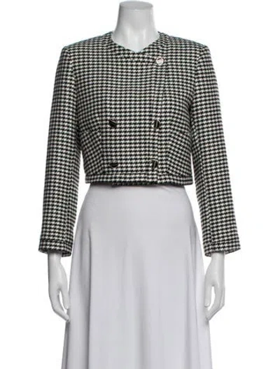 Pre-owned Sandro Houndstooth Print Jacket In Multicolor