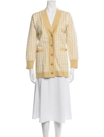 Pre-owned Sandro Houndstooth Print Jacket In Neutrals/white