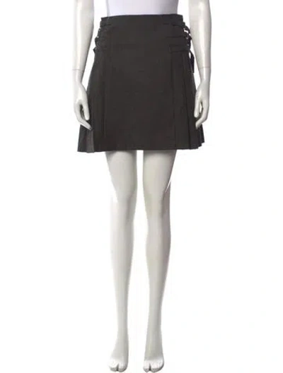Pre-owned Sandro Houndstooth Print Mini Skirt In Black
