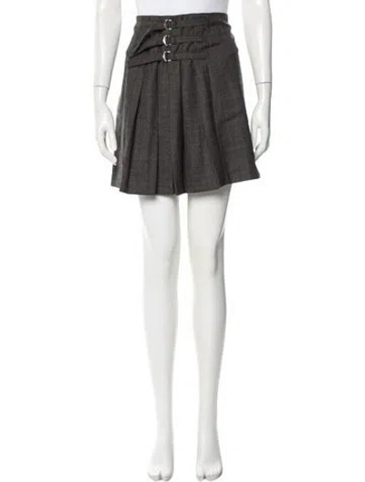 Pre-owned Sandro Houndstooth Print Mini Skirt In Brown