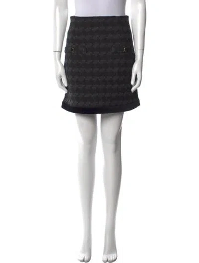 Pre-owned Sandro Houndstooth Print Mini Skirt W/ Tags In Brown