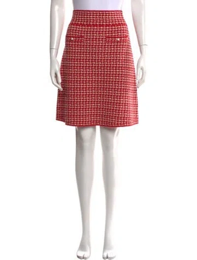 Pre-owned Sandro Houndstooth Print Mini Skirt W/ Tags In Red