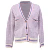 Sandro Houndstooth Print Plunge Neckline Sweater In Pink Acrylic In Pink
