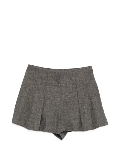 Sandro Houndstooth-pattern Pleated Shorts In Gray