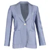 Sandro Huguita Siingle-breasted Blazer In Light Blue Viscose In Blue