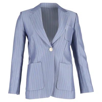 Sandro Huguita Siingle-breasted Blazer In Light Blue Viscose