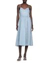 Sandro Striped-pattern Sequin-detail Midi Dress In Blue