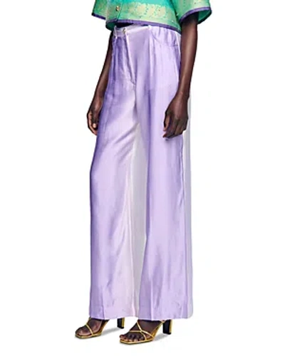 Sandro Iskame Wide Leg Pants In Ecru