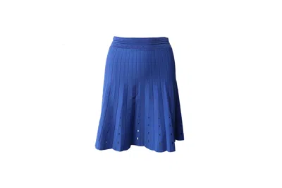 Sandro Izzy Pleated Skirt In Blue Viscose
